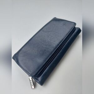 Leather Dopp Wallet Long Wallet Black  ( Bag E)
